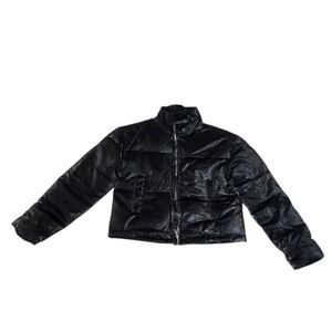 7 for All Mankind Jacket Womens XS Black Puffer Crop New Tags Winter Cold